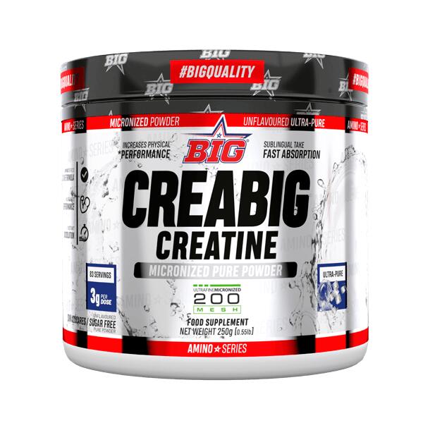 Creabig creatine 200 mesh - 250g Ultra Pure da BIG Exclusivo Online      28,40€  Preço por quantidade 113,60€kg BIG Creabig creatine 200 mesh - 250g Ultra Pure da BIGVendido e expedido por: FitnessZone    