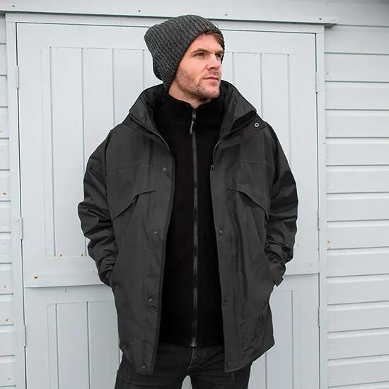 Veste Imperméable Coupevent 3 En 1 Homme (Noir)