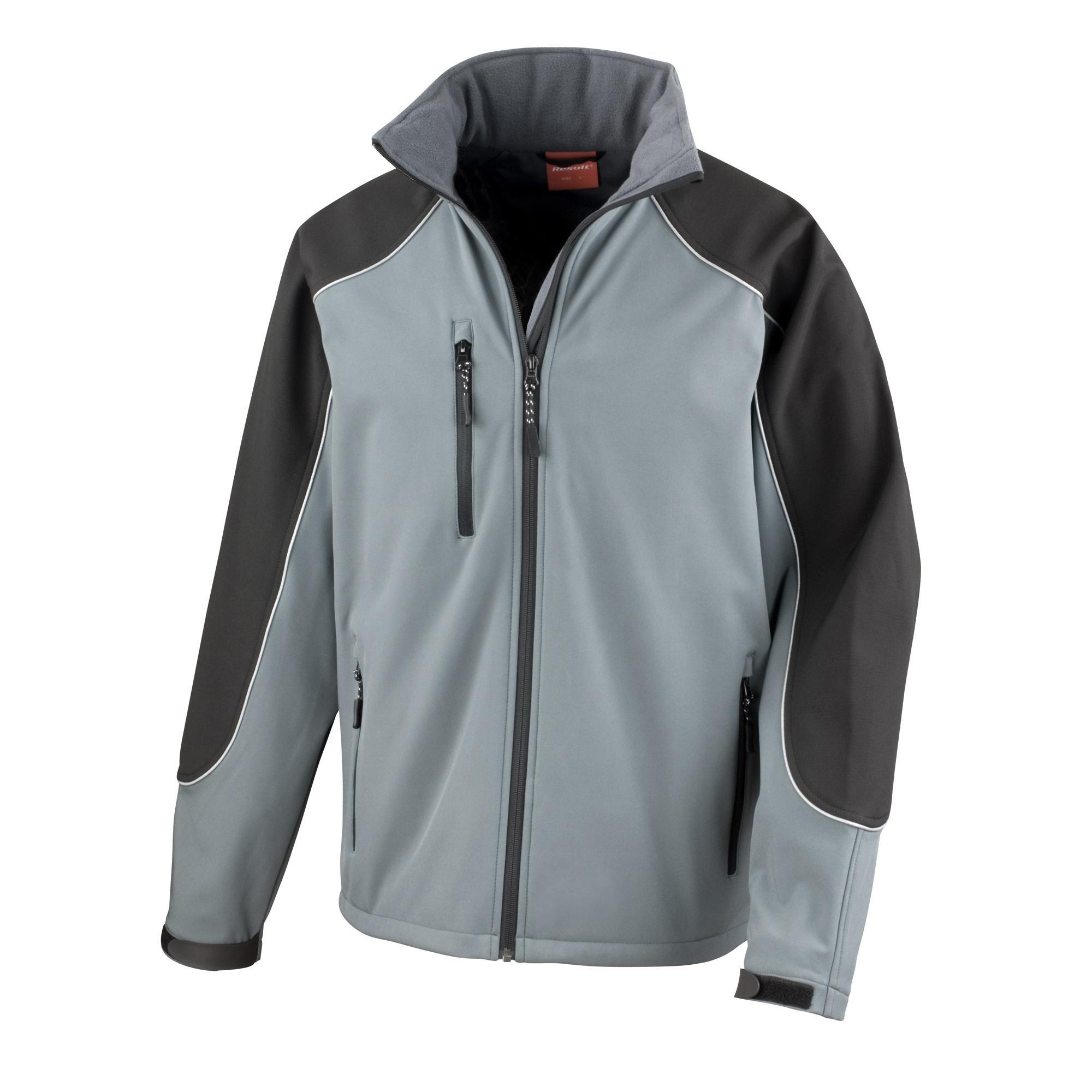 Ice Giacca Softshell Impermeabile Con Cappuccio Uomo Result Grigio/Nero 2/4
