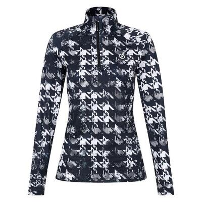 Dames divulge dogtooth core stretch lichtgewicht midlayer (zwart)