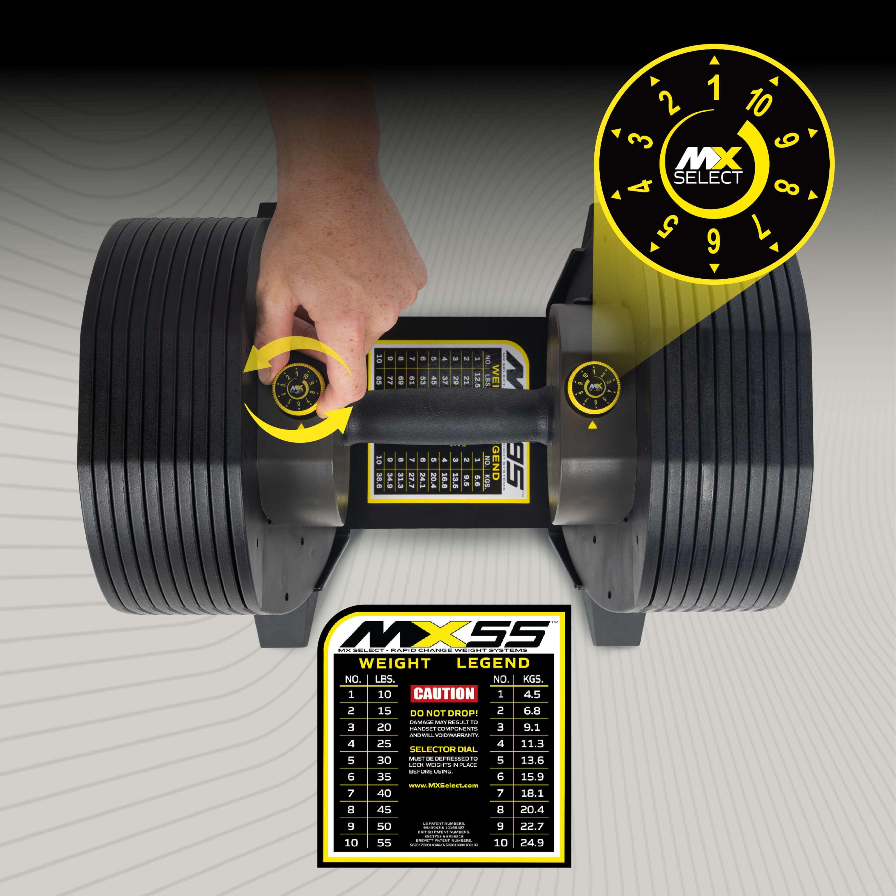 Mancuernas entrenamiento peso ajustable MX Select MX85 4/7