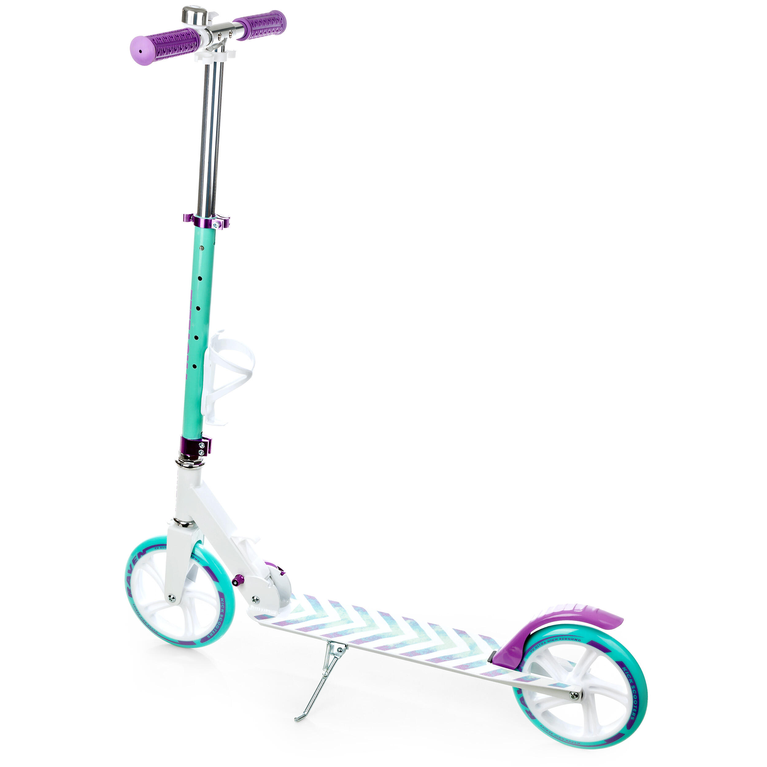 Monopattino pieghevole 200mm campana e portabottiglie Pastelle Viola/Menta 4/7