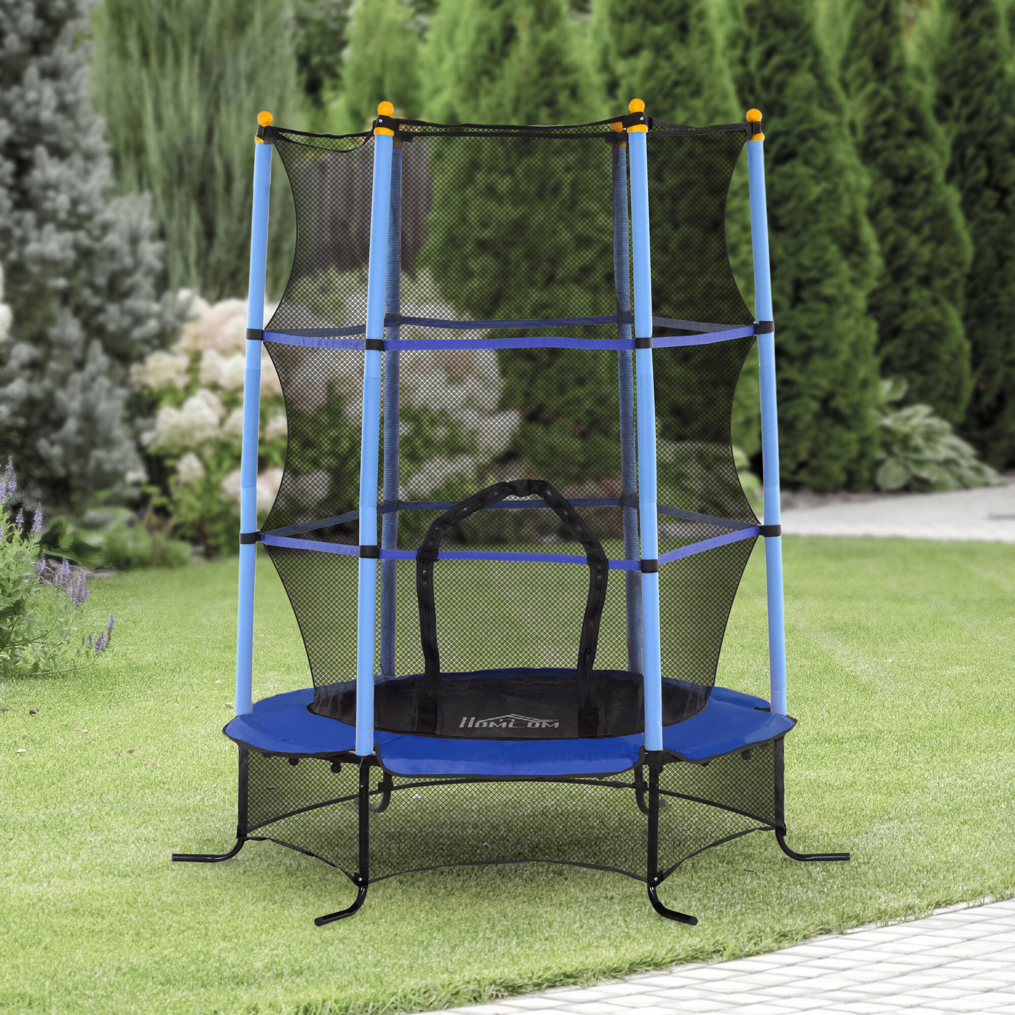 Cama Elástica Infantil HOMCOM 163x163x190 cm Azul y Negro 2/7