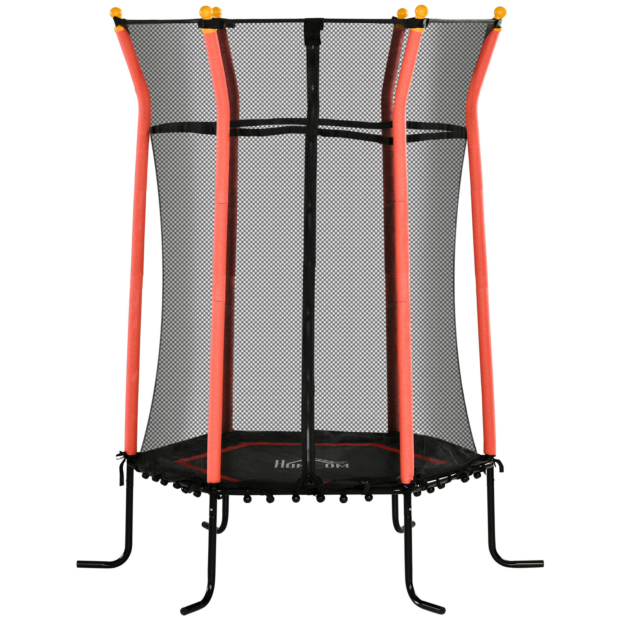 HOMCOM Trampolim para crianças Ø163,5x190 cm vermelho HOMCOM