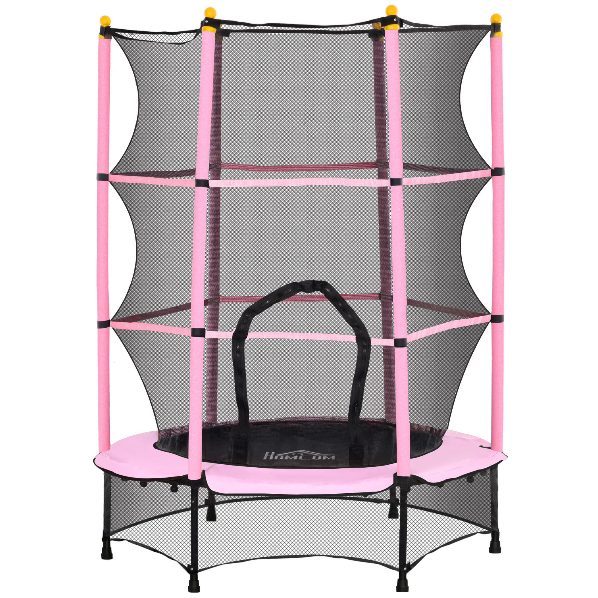 HOMCOM Trampolim para crianças ø140x190 cm rosa HOMCOM