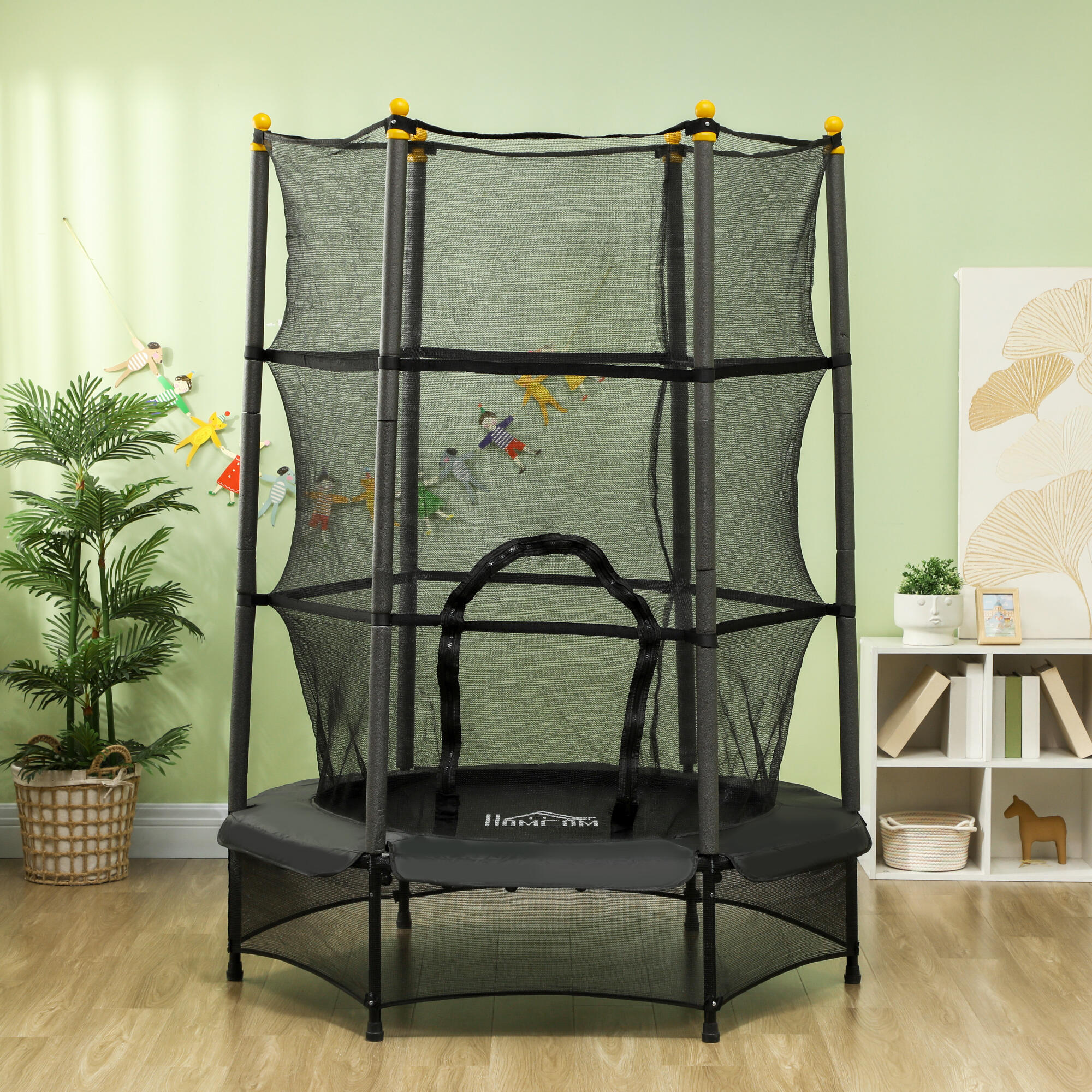 Cama Elástica Infantil HOMCOM 140x140x190 cm Negro 2/7