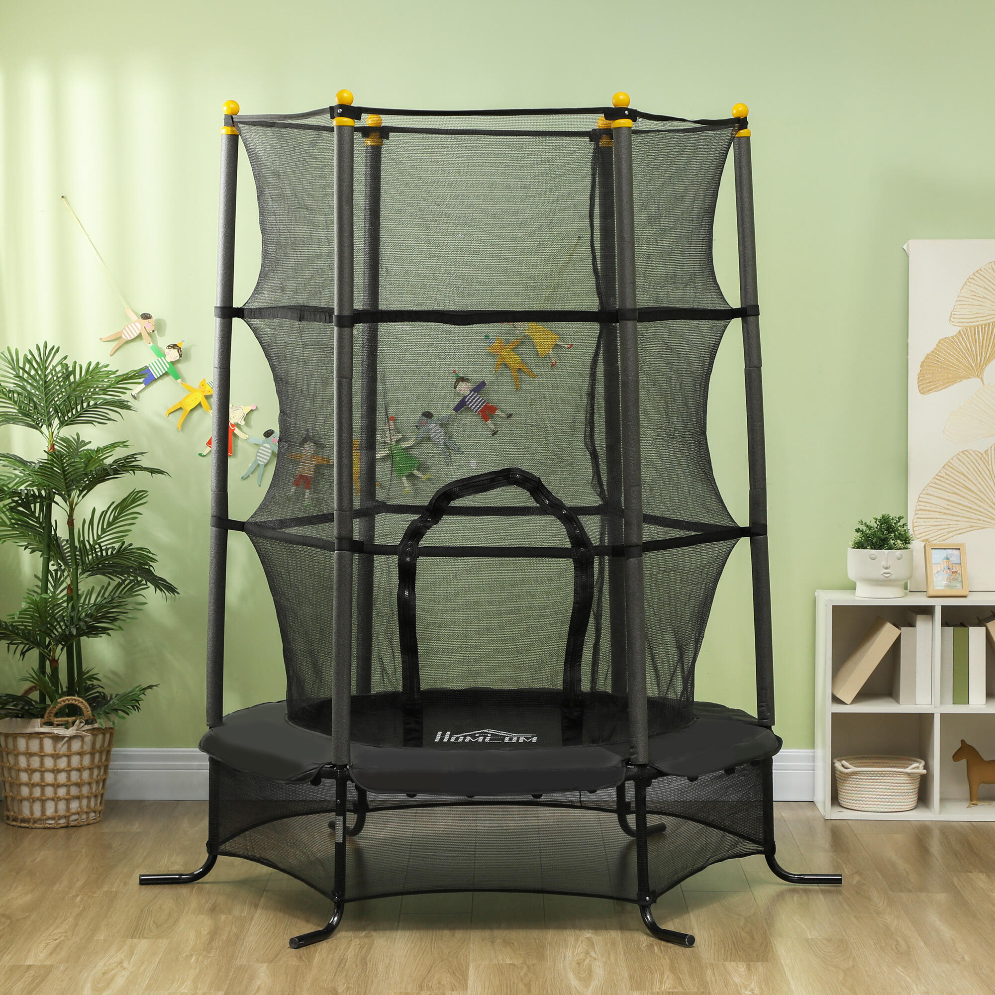 Cama Elástica Infantil HOMCOM 163x163x190 cm Negro 2/7