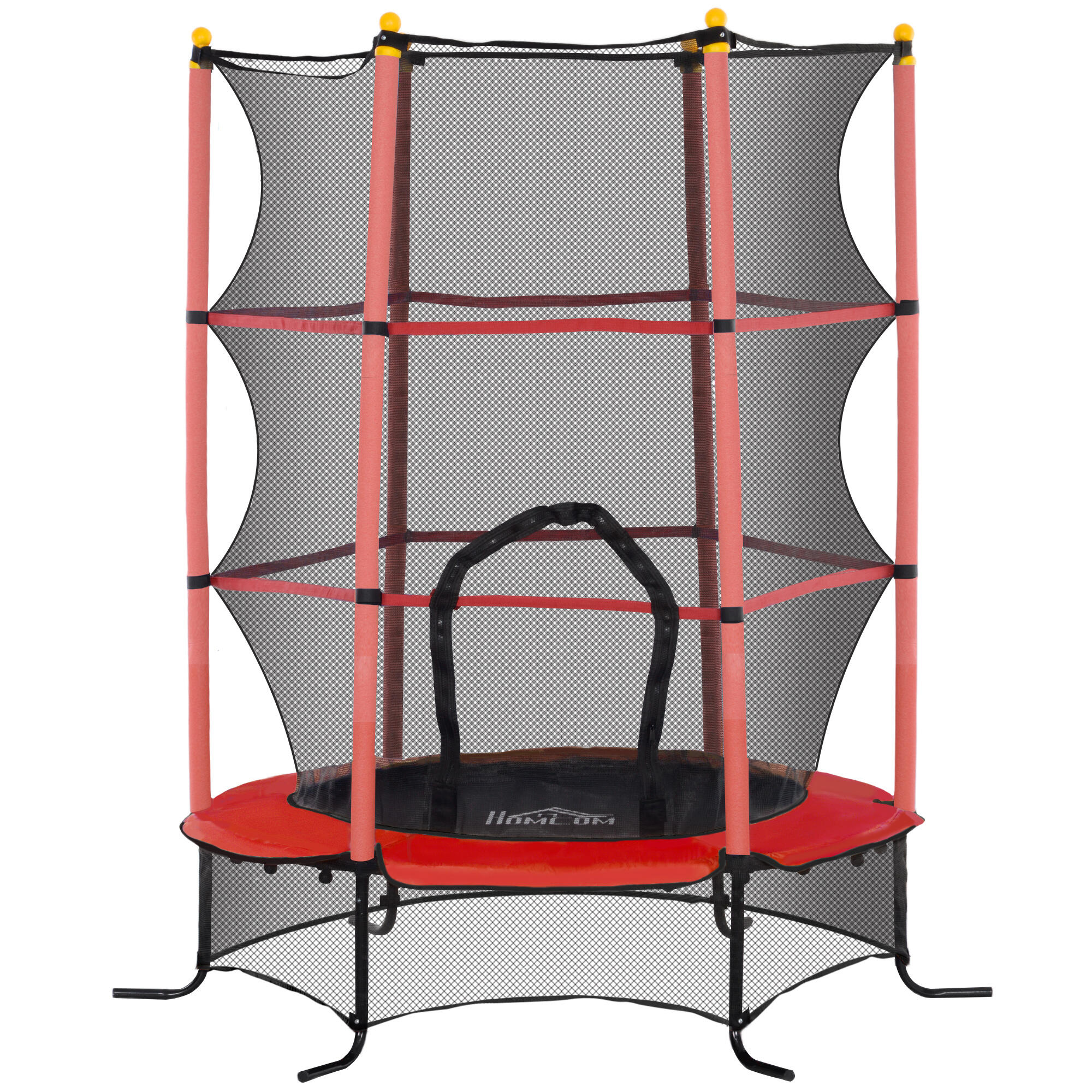 HOMCOM Trampolim para crianças ø163x190 cm vermelho HOMCOM