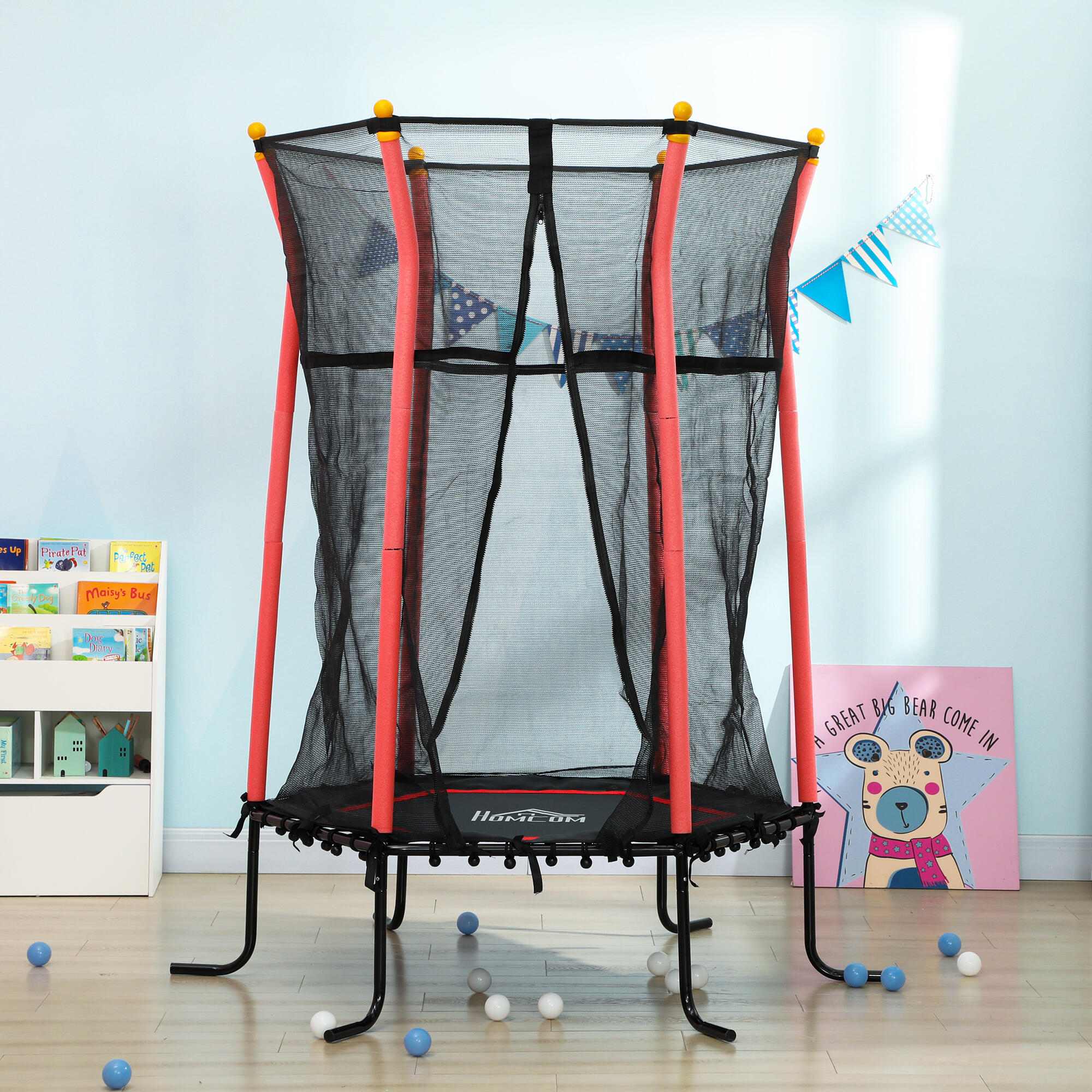 Cama Elástica Infantil Ø163,5x190 cm rojo HOMCOM 7/7