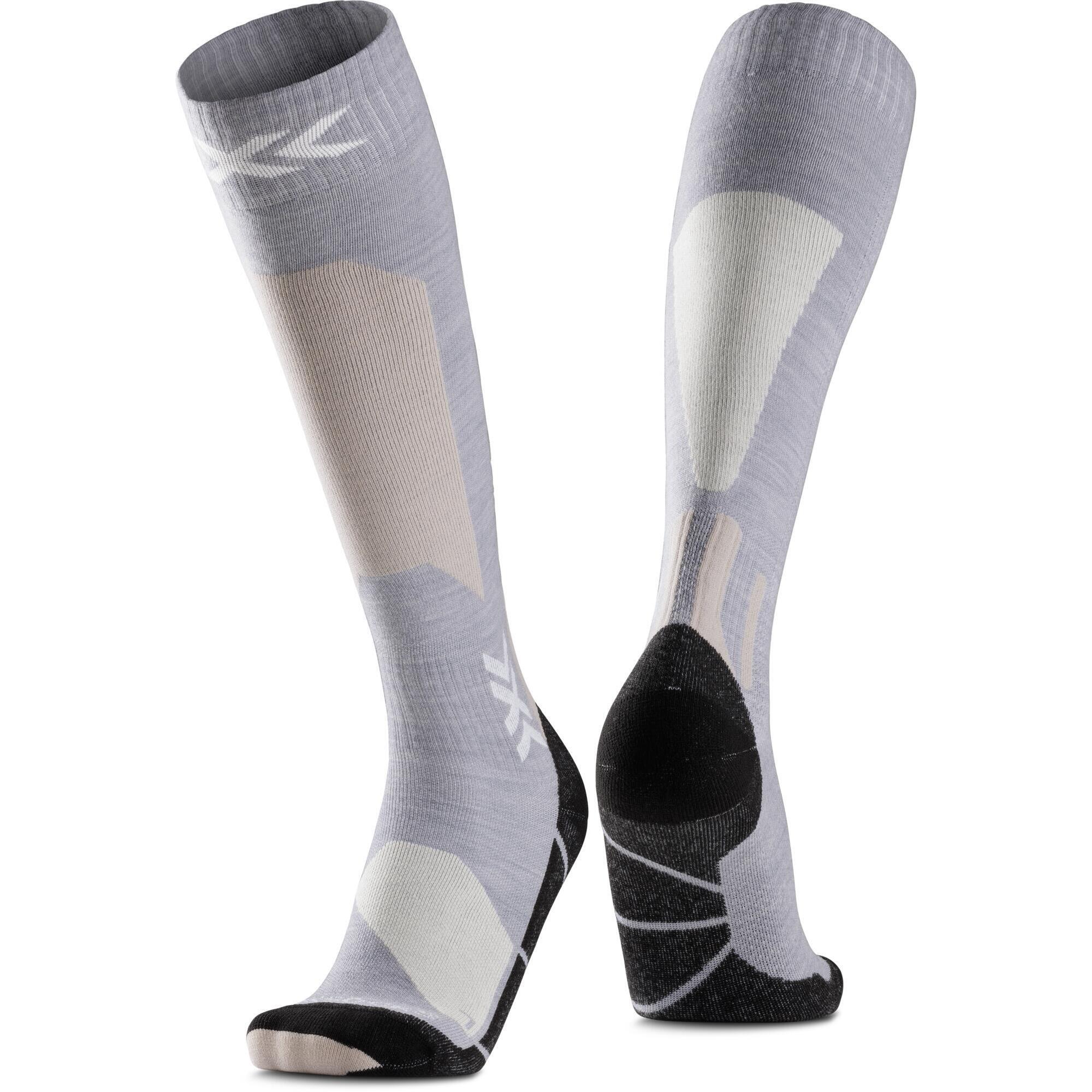 X-socks - X-socks® Ski Discover Merino Otc G701 Seal Grey/light Sand Taille : 39-41 - Chaussettes - Beige|gris - 39/41 - Decathlon