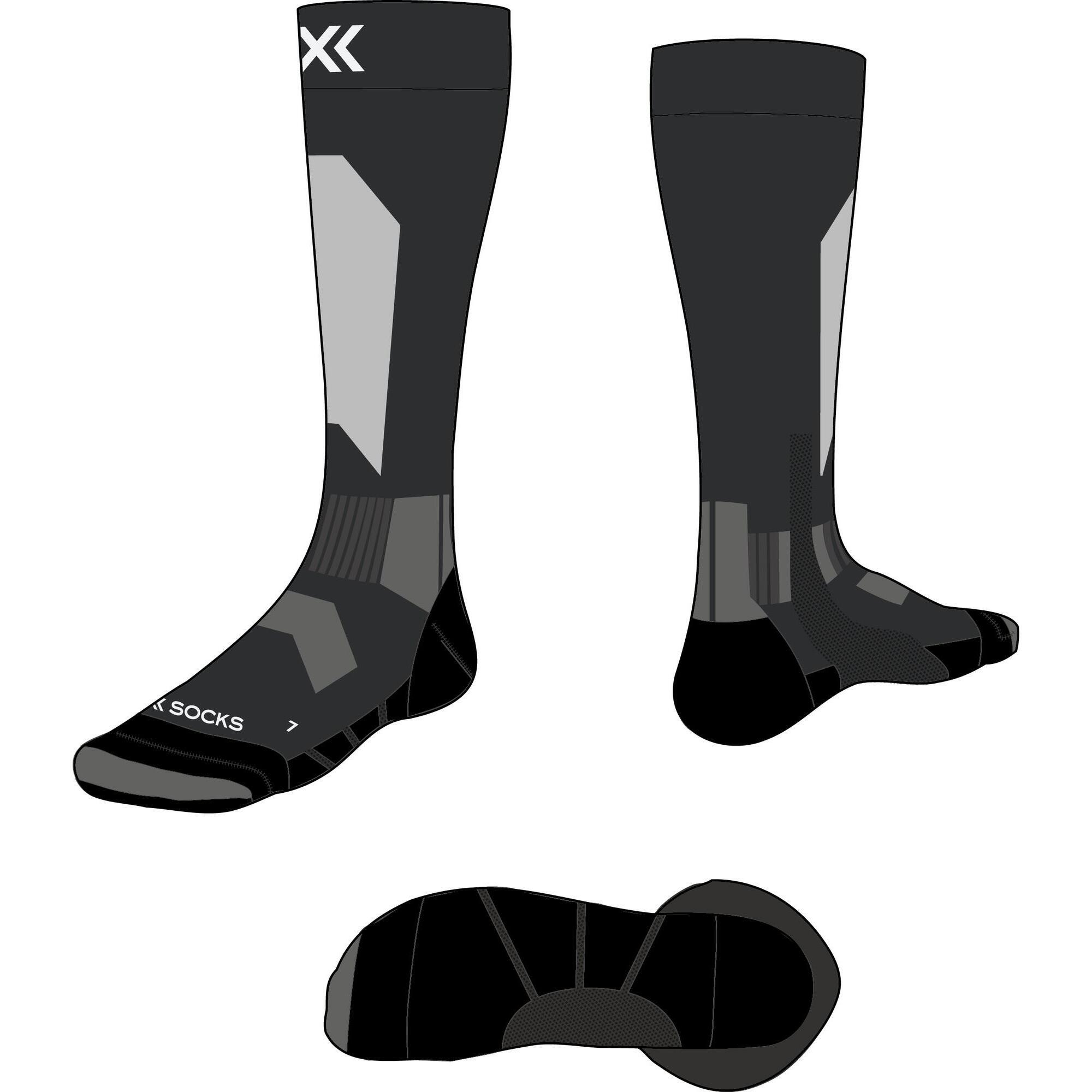 X-socks - X-socks® Ski Core Otc Couleur B034 X Black/grey Taille : 35-38 - Chaussettes - Gris|noir - 35/38 - Decathlon