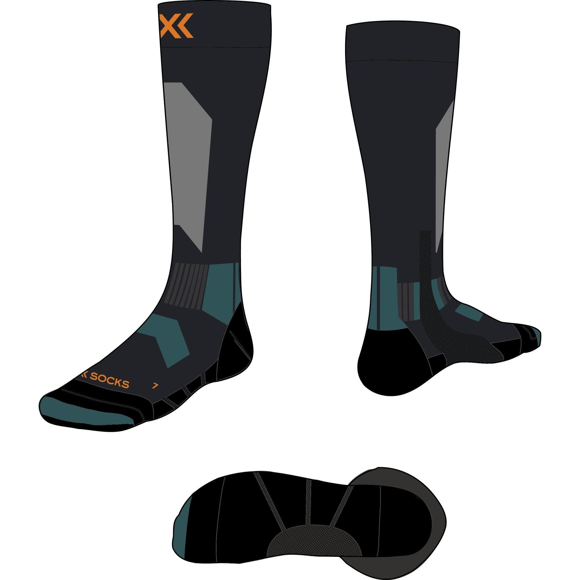 X-socks - X-socks® Ski Core Otc Couleur A096 Marine/orange Taille : 42-44 - Chaussettes - Bleu|orange - 42/44 - Decathlon