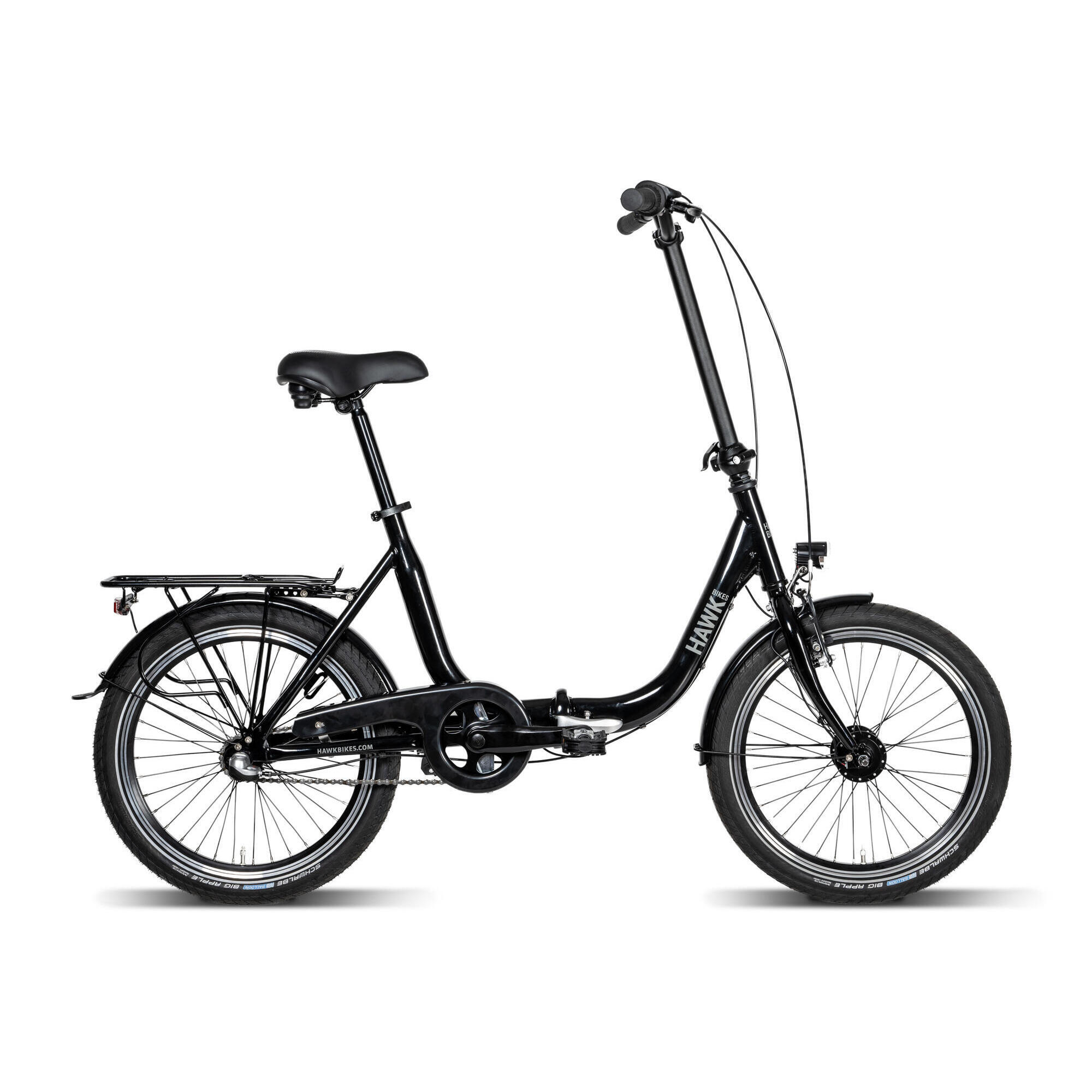 Rower miejski składak Hawk Bikes 20"  3 biegowy czarny
