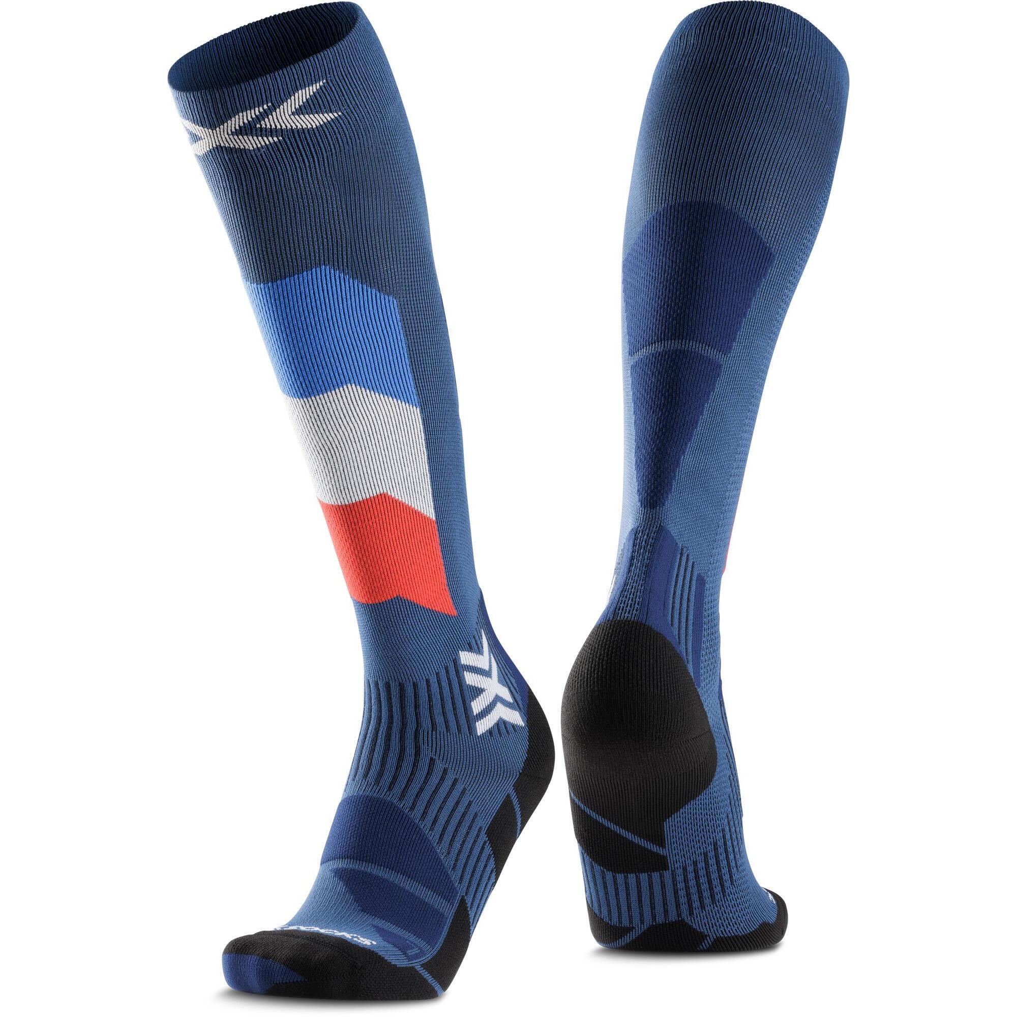 X-socks - X-socks Ski Perform Patriot France Otc Taille : 45-47 - Chaussettes - Blanc|bleu|rouge - 45/47 - Decathlon
