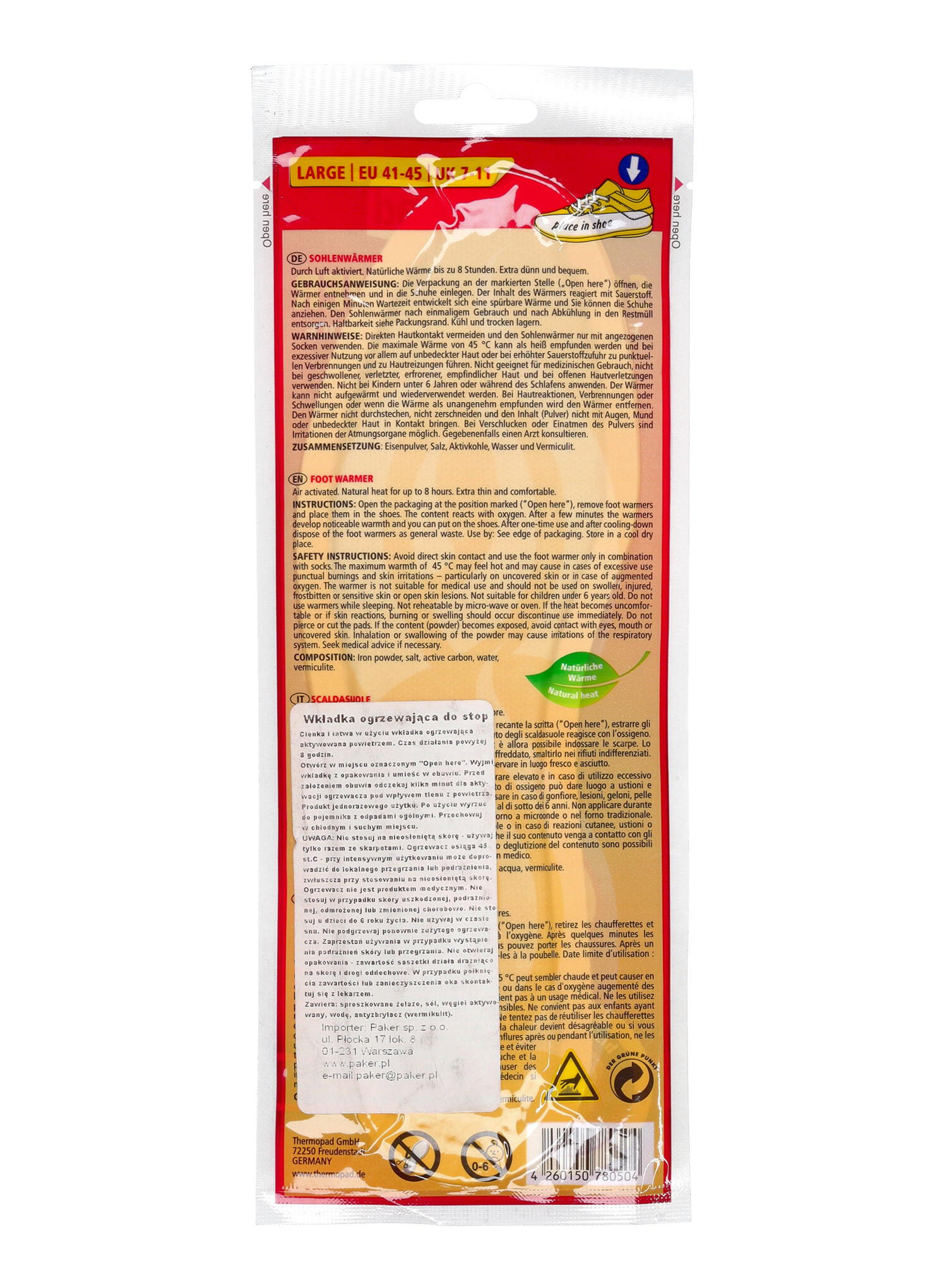 Wkładki ogrzewające do stóp Thermopad Foot Warmer 266036 2/4