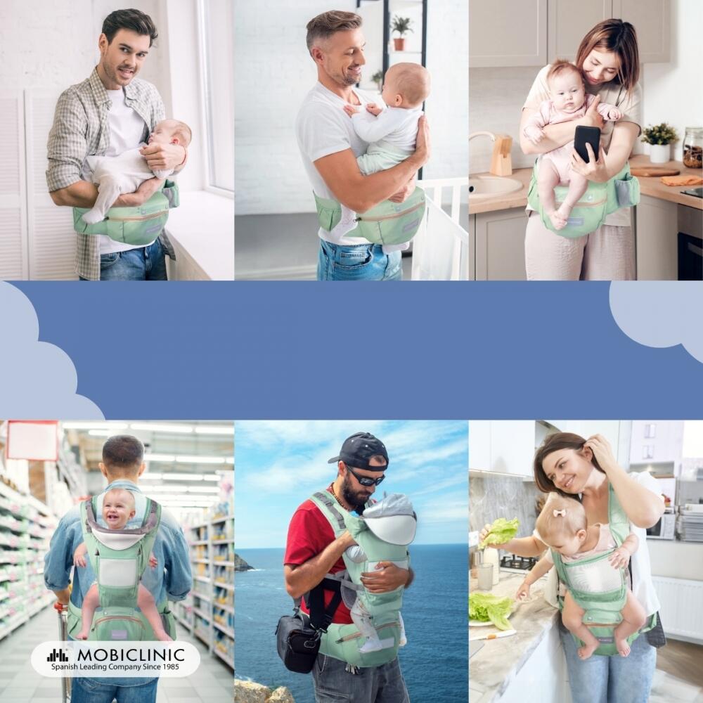 Porta-bebés 6 em 1 Marsúpio ergonómico bebé Mochila Respirável Alças ajustáveis 3/7