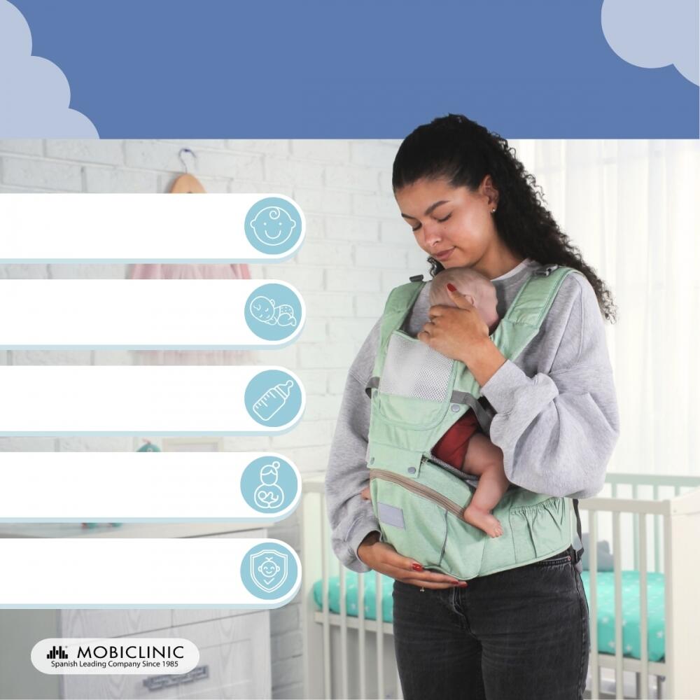 Porta-bebés 6 em 1 Marsúpio ergonómico bebé Mochila Respirável Alças ajustáveis 7/7