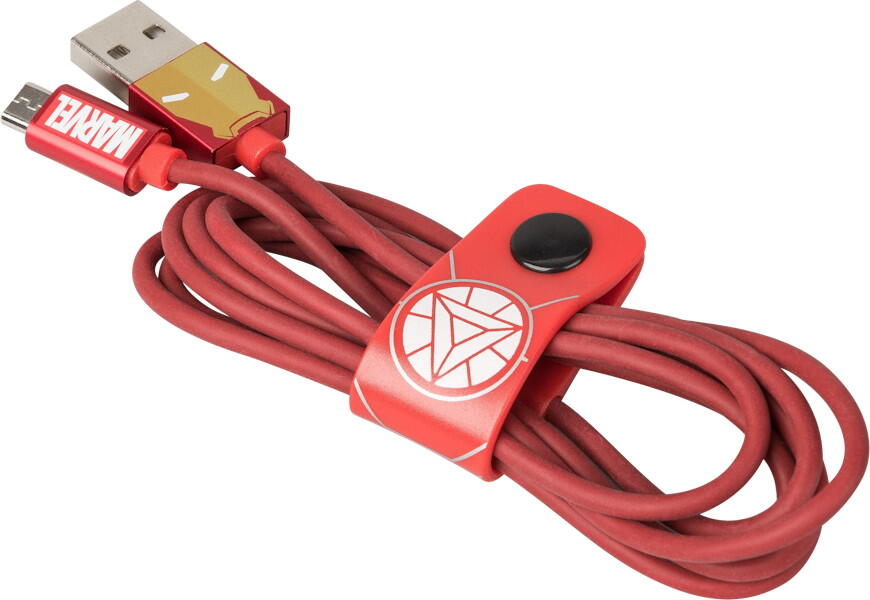 Cabo USB-microUSB - Marvel Iron Man - vermelho/branco 4/5