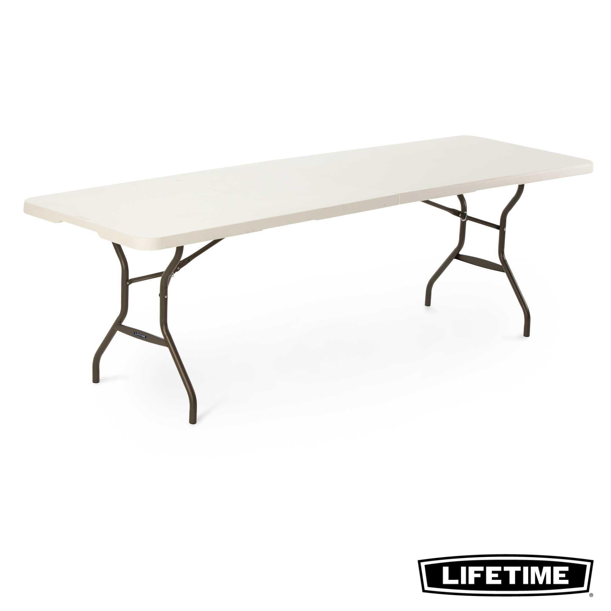 Lifetime - Table Rectangulaire Valise Pliante En Deux (244 X 76 Cm) Lifetime #80270 - Table De Camping - Blanc - No Size - Decathlon