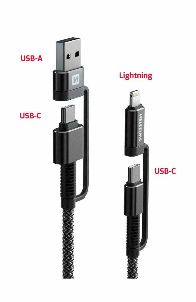 Cabo Swissten Kevlar USB-C 4in1 1.5m 2/5