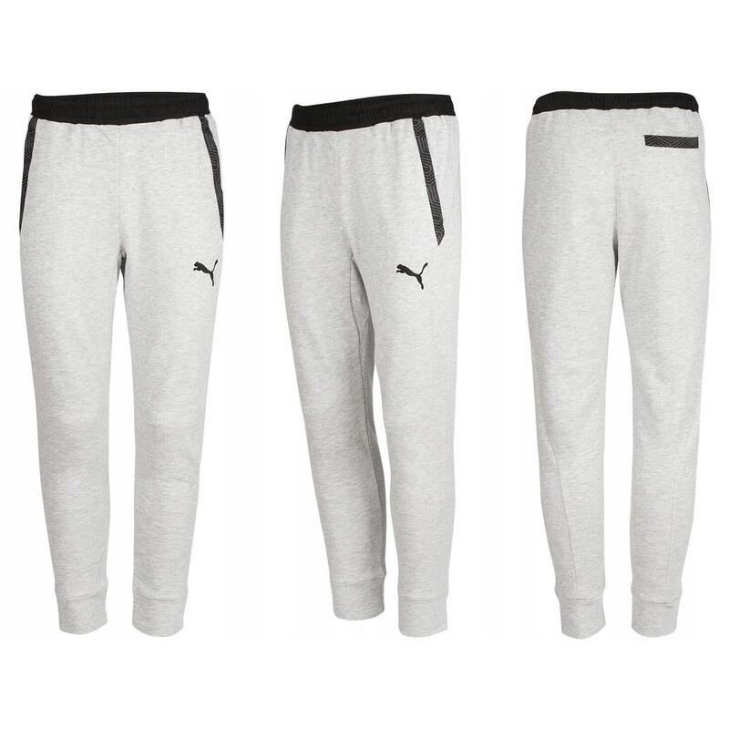 Spodnie męskie dresowe bawełniane szare Puma slim fit