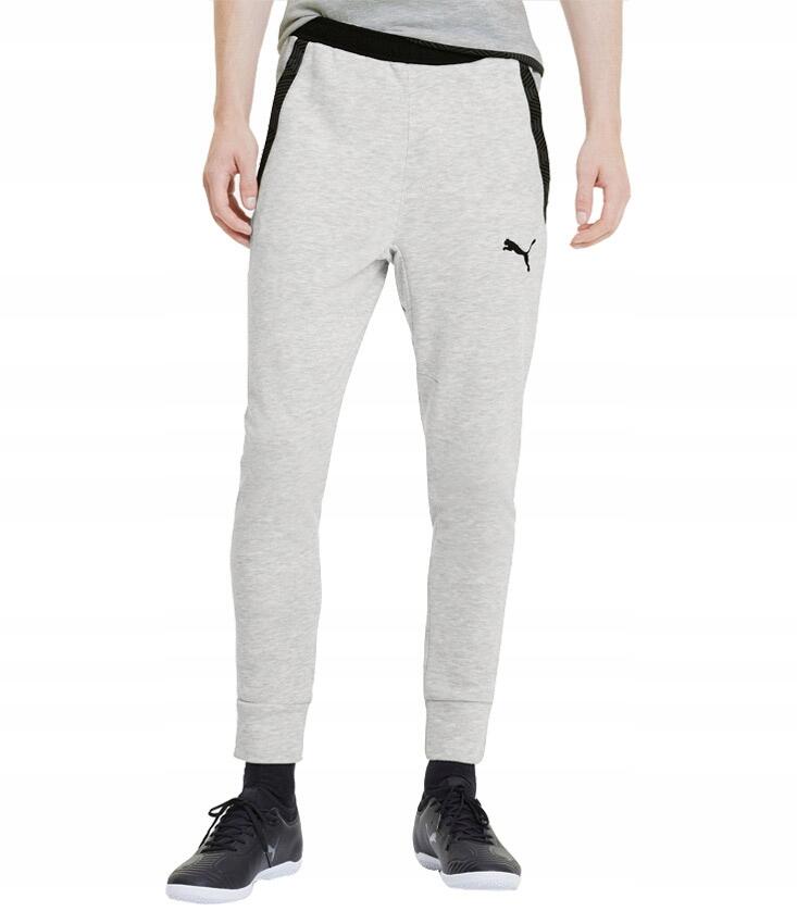 Spodnie męskie dresowe bawełniane szare Puma slim fit