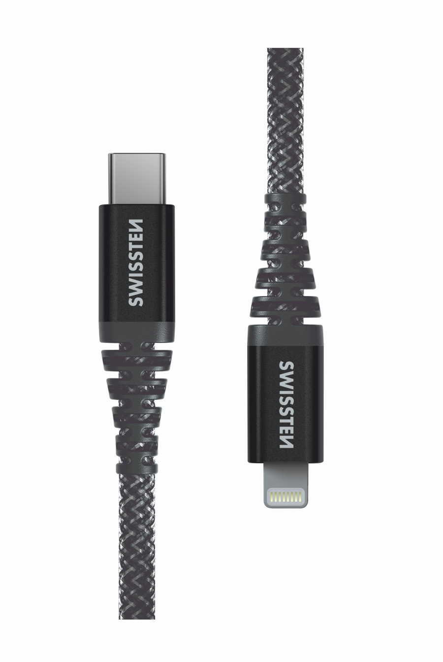 Cabo swissten kevlar usb-c - lightning 1.5m