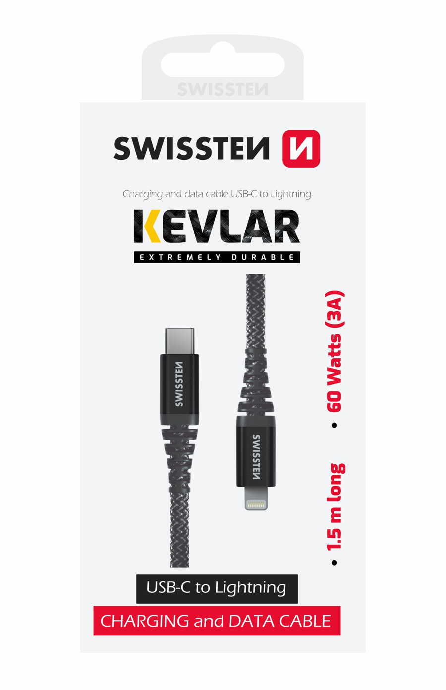 Cabo Swissten Kevlar USB-C - Lightning 1.5m 2/4