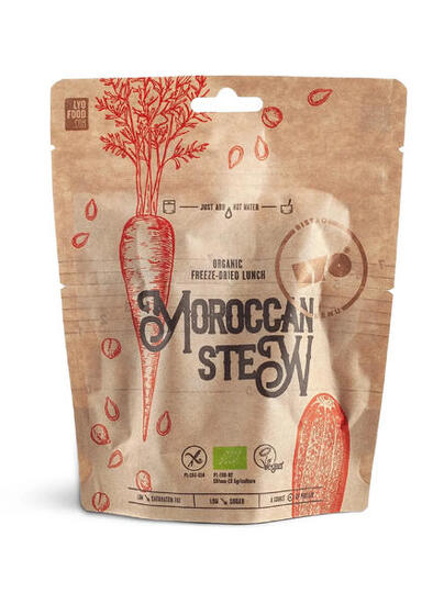 Tajine marocain végétal LYOFOOD lyophilisé bio sans gluten polenta et légumes