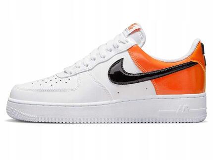 Chaussures Nike Air Force 1 07 blanc et orange pour homme
