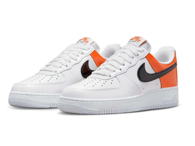 Chaussures Nike Air Force 1 07 blanc et orange pour homme 4/7
