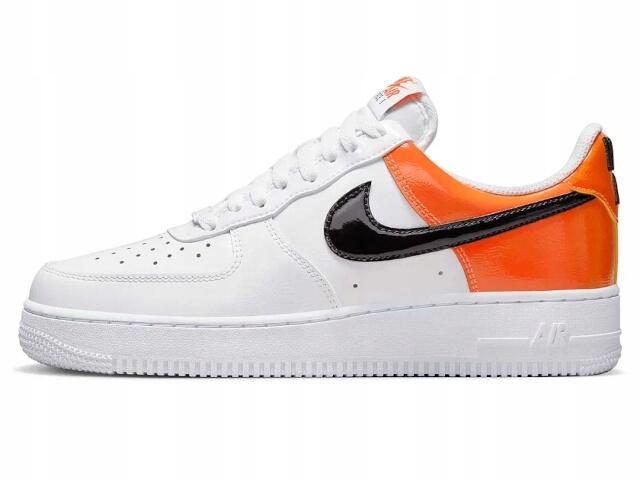 Chaussures Nike Air Force 1 07 blanc et orange pour homme 2/7