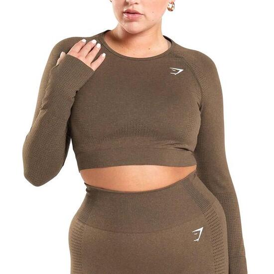 Gymshark Vital Seamless Crop Top Penny-Langarm-Trainingsoberteil für Damen