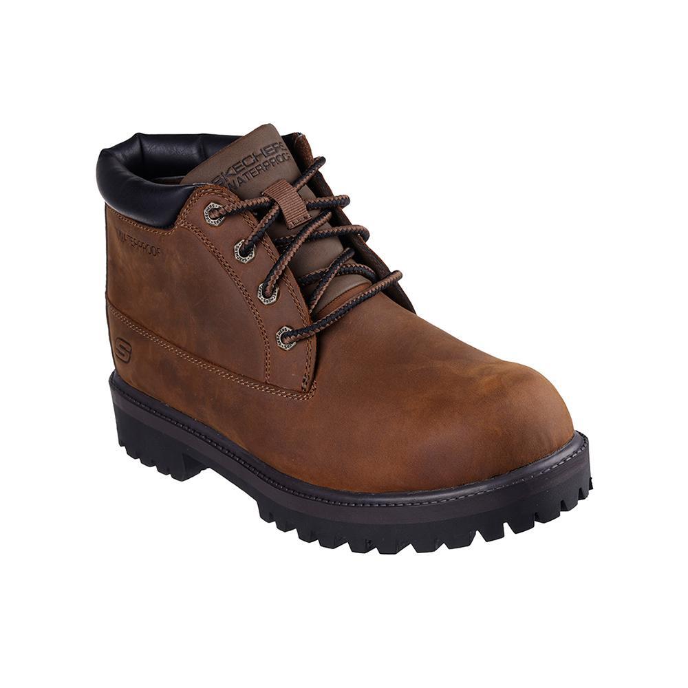 Botins Homem Skechers 205274_CDB Marrom Resistente à Água com Atacadores 2/5
