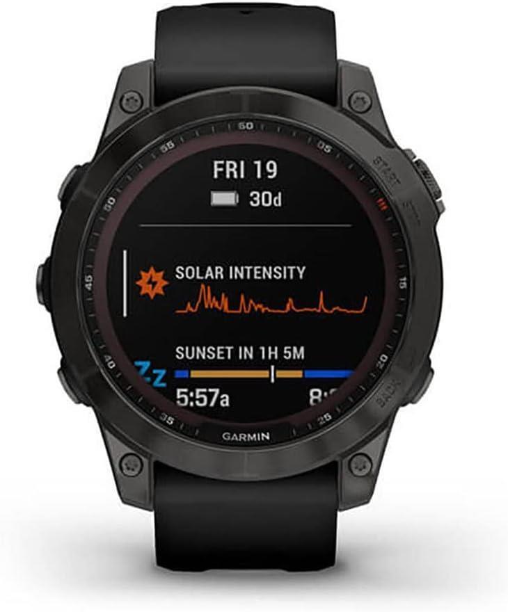 Garmin Fenix 7 Sapphire Solar Sports Watch Carbon DLC Black Refurbished 3/5