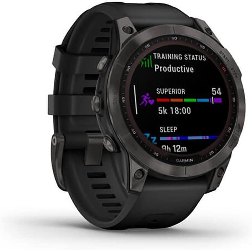 Garmin Fenix 7 Sapphire Solar Sports Watch Carbon DLC Black Refurbished 4/5