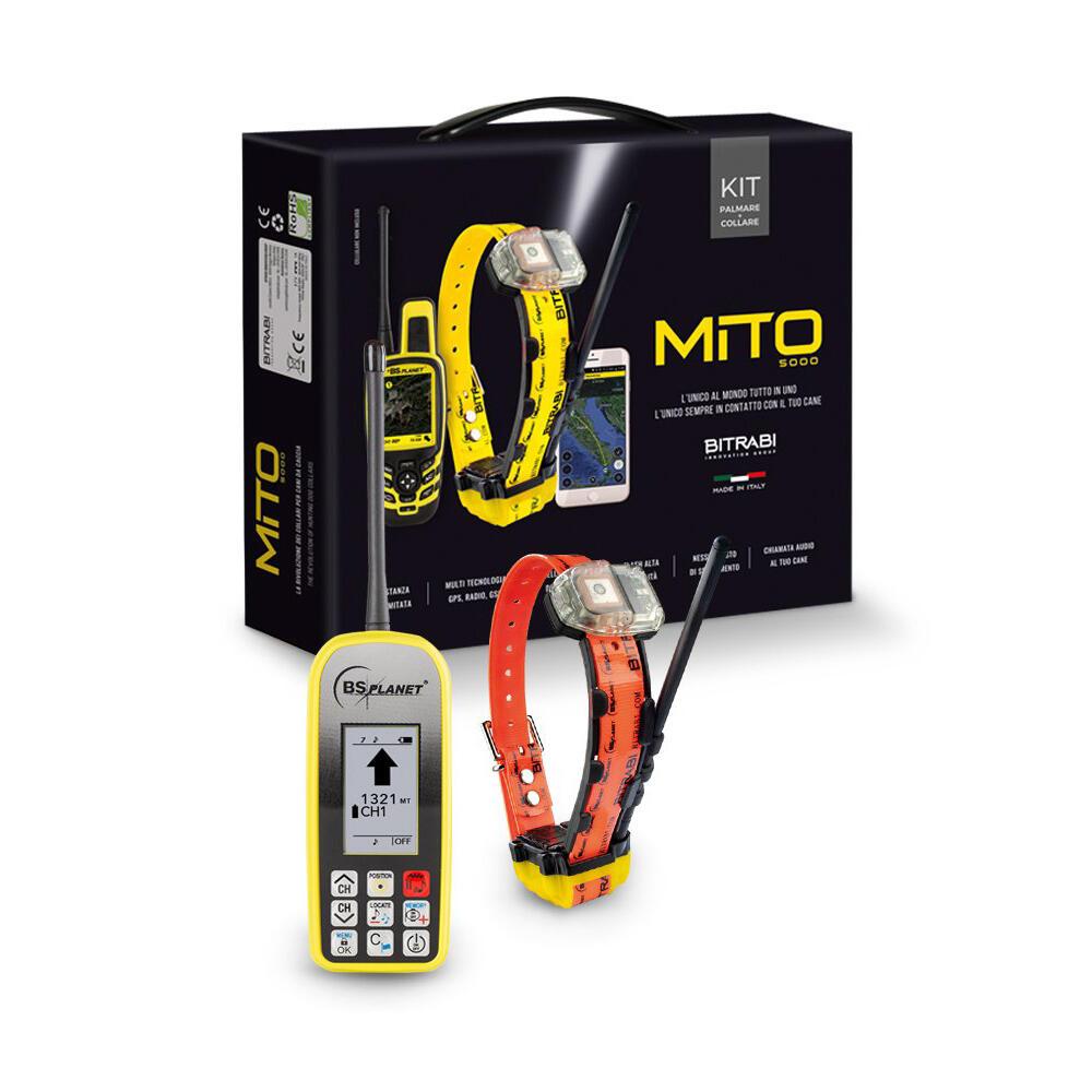 Coleira GPS cães caça MITO 5300 + BS103 Legend comando localizador BITRABI 2/3