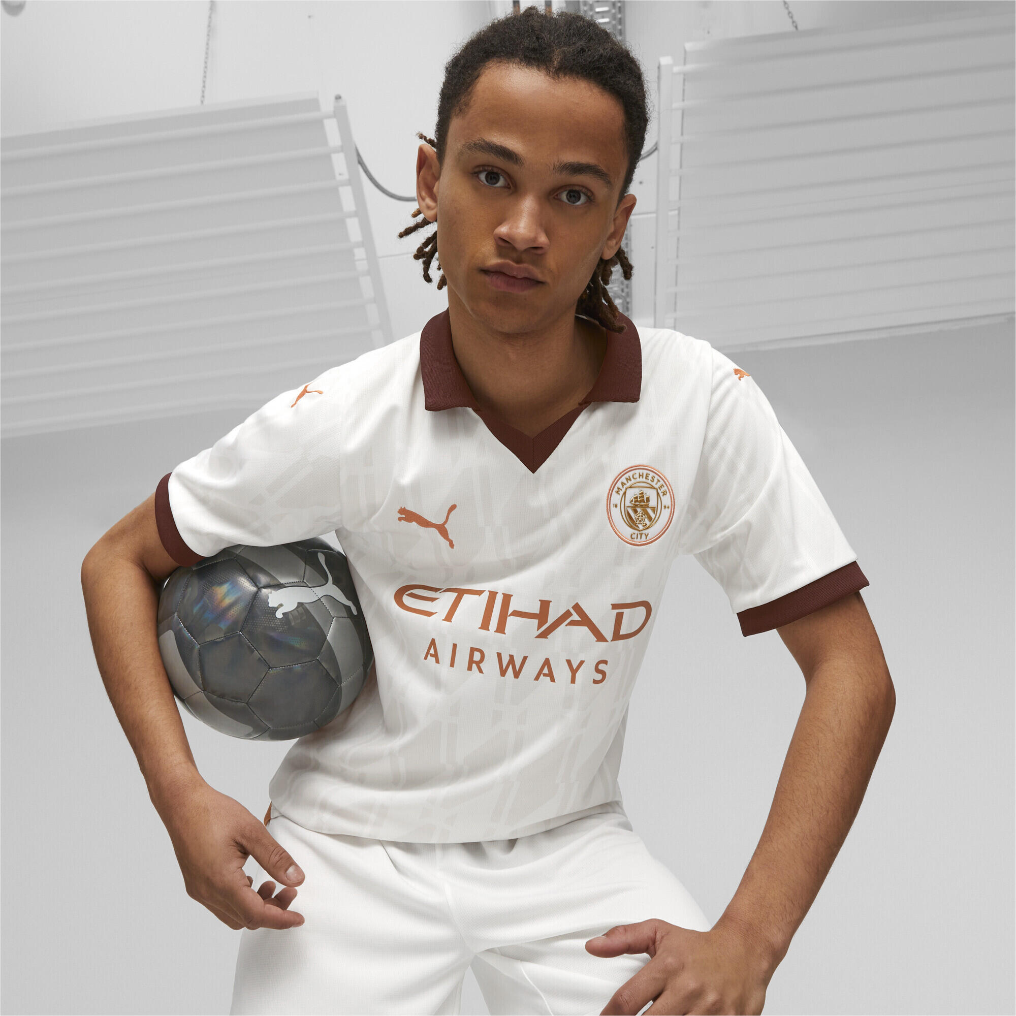 Maillot Away 23/24 Manchester City Homme PUMA White Aubergine Purple 2/7