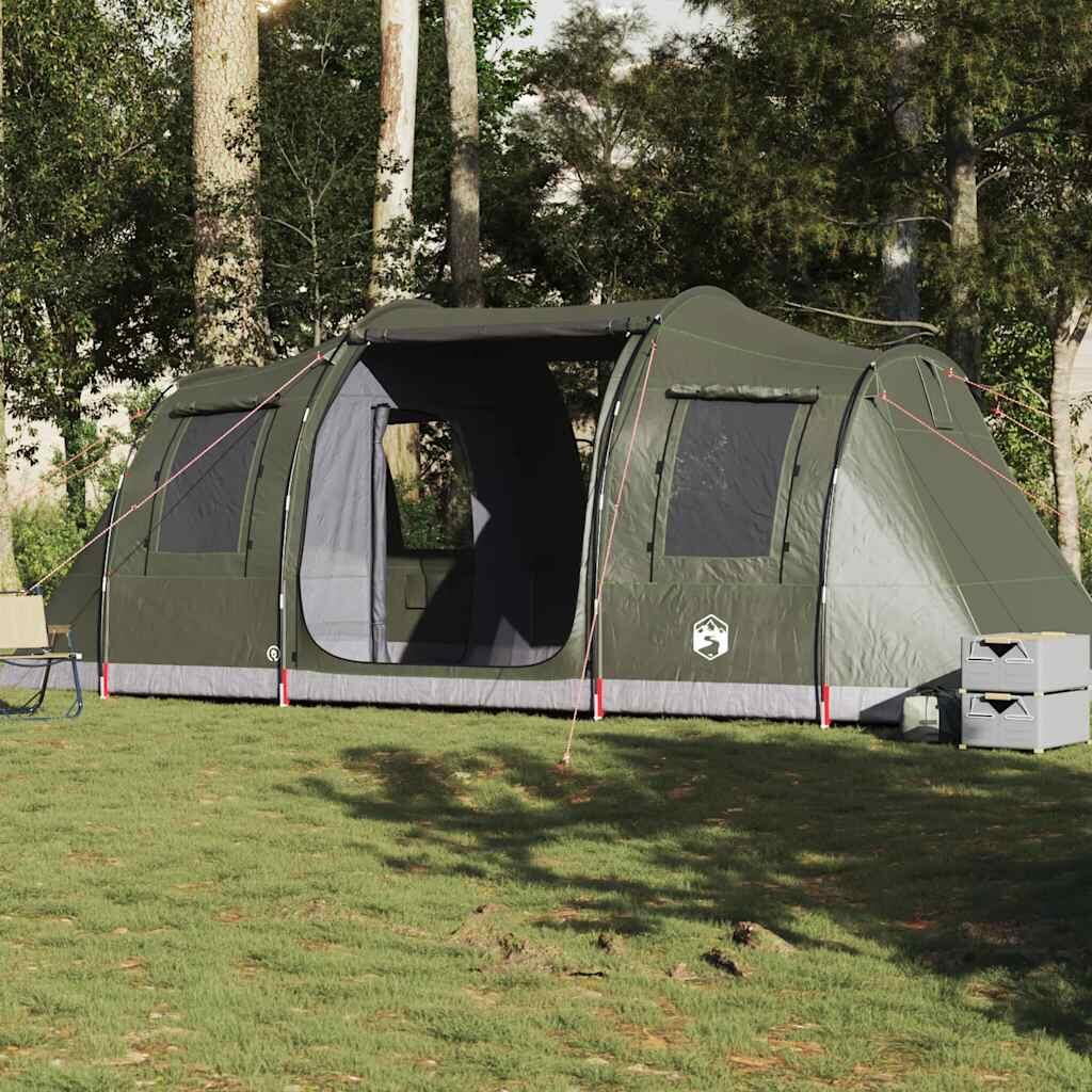 VIDAXL Tienda de túnel Vidaxl para 4 personas - Impermeable Verde Oliva