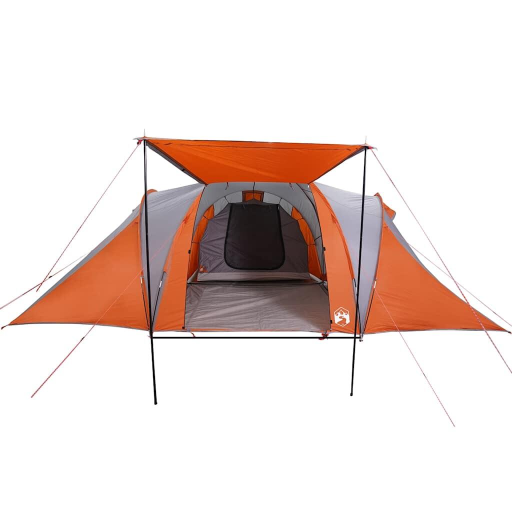 VidaXL Tenda a cupola 6 posti impermeabile grigio e arancione 6/7