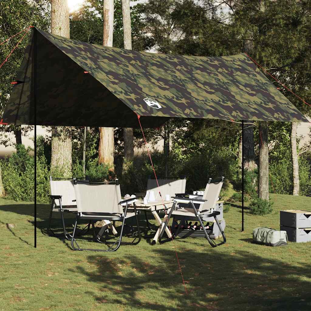Vidaxl - Vidaxl Toile De Camping Étanche 462x306x211 Cm Camouflage - Tente - Incolore|marron|vert - 2 Places - Decathlon