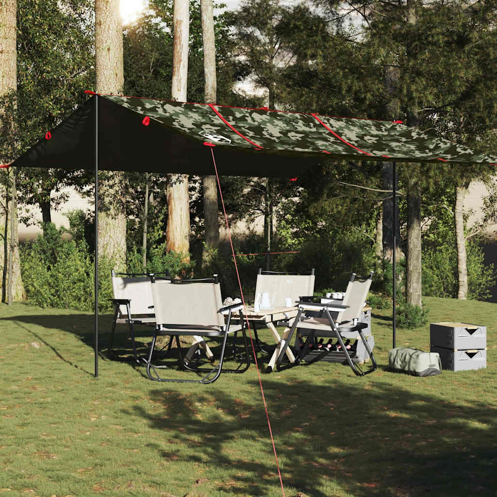 VidaXL Telo da campeggio impermeabile 451x420 cm camouflage 3/7