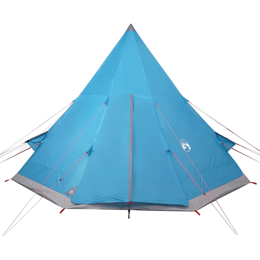 Tente de camping vidaXL Tipi 4 personnes bleue 6/7