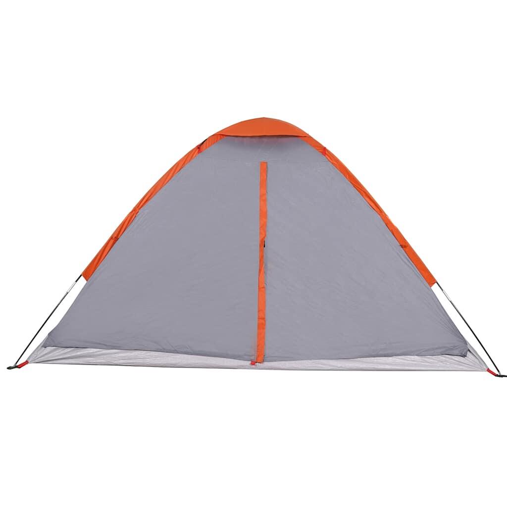 Tente dôme VidaXL 4 personnes imperméable gris et orange 7/7
