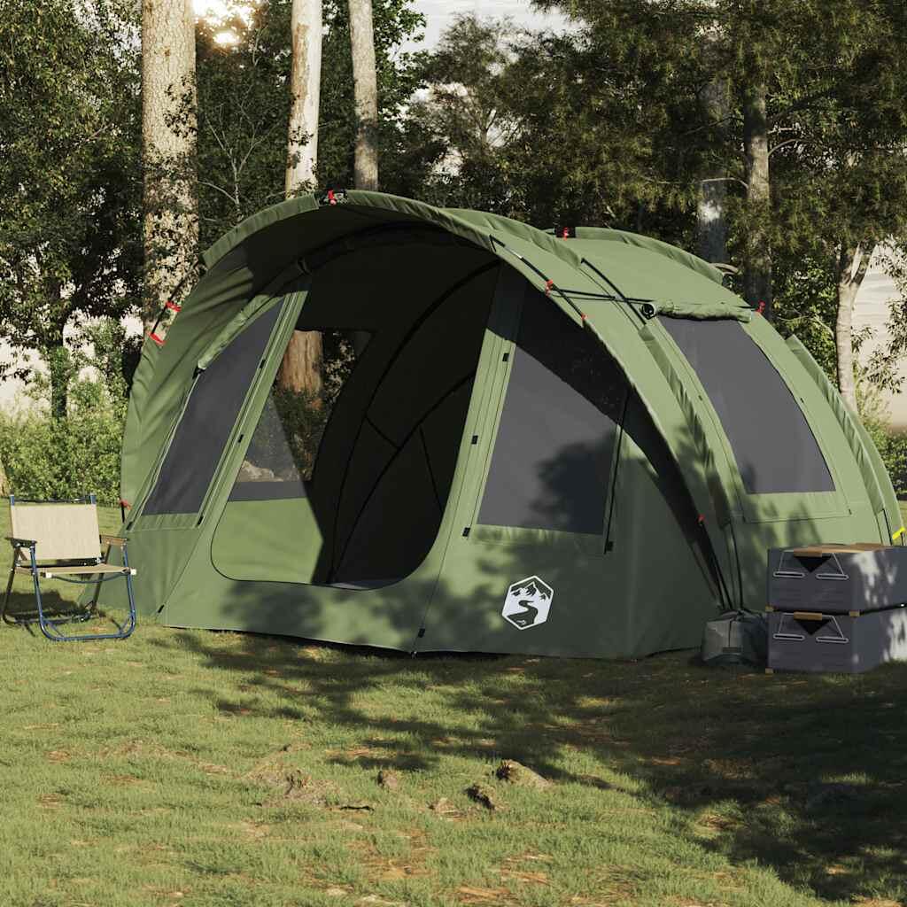 Tenda da pesca VidaXL 2 persone impermeabile verde oliva 3/7