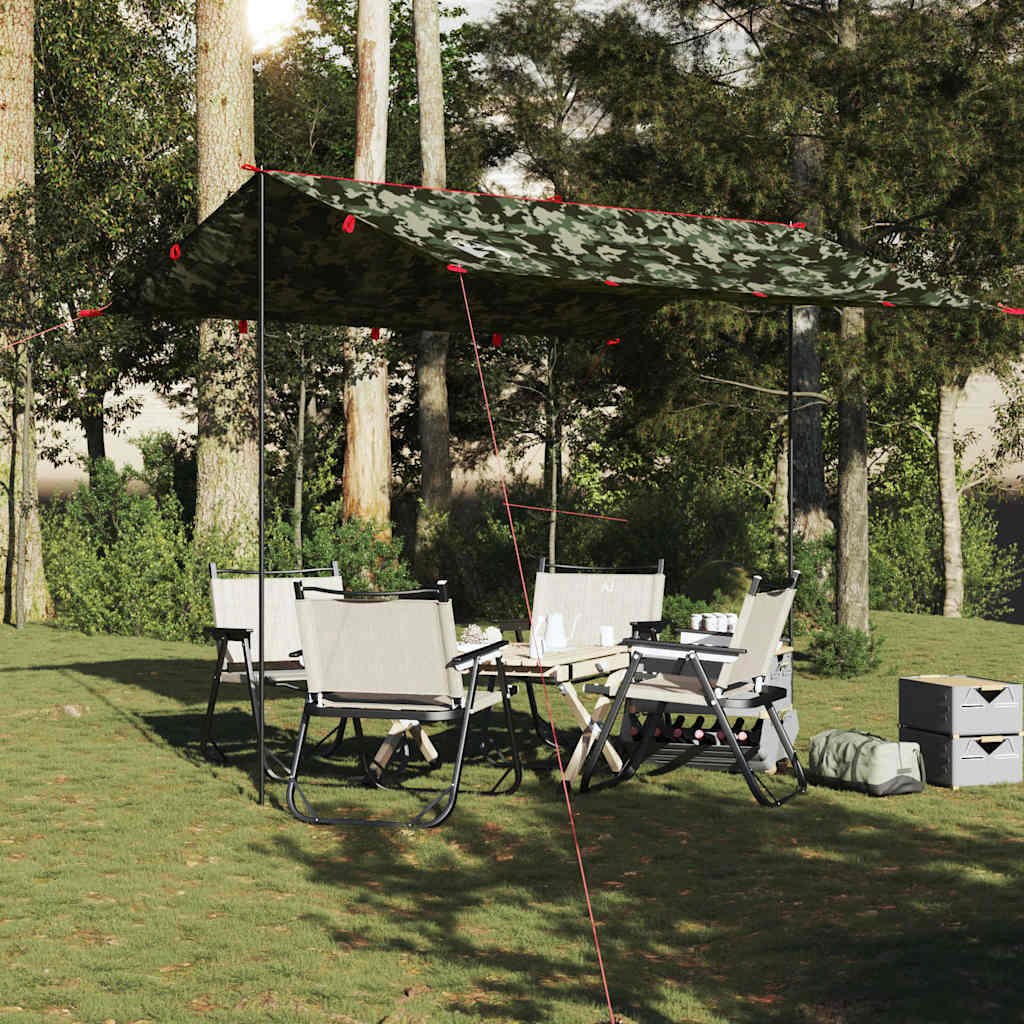 VidaXL tendalino da campeggio impermeabile 306x306 cm camouflage 3/7