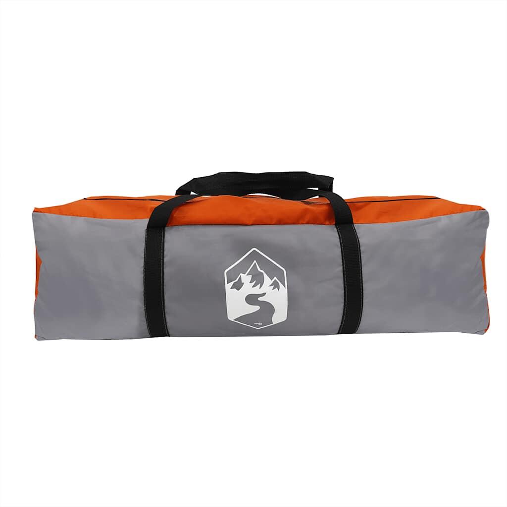 Vidaxl Auvent de Camping Imperméable 430x380x210 cm Gris et Orange 4/7