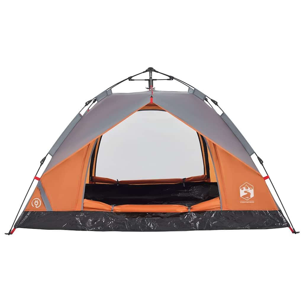 VidaXL 2-persoons koepeltent met snelspan grijs/oranje 7/7