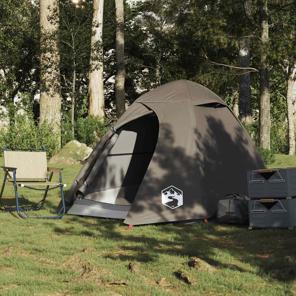 Tenda a cupola VidaXL 2 posti impermeabile marrone 3/7