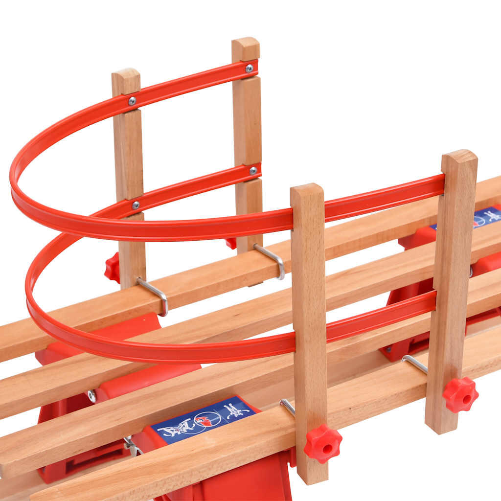 Trineo de nieve plegable con respaldo madera 119 cm 7/7
